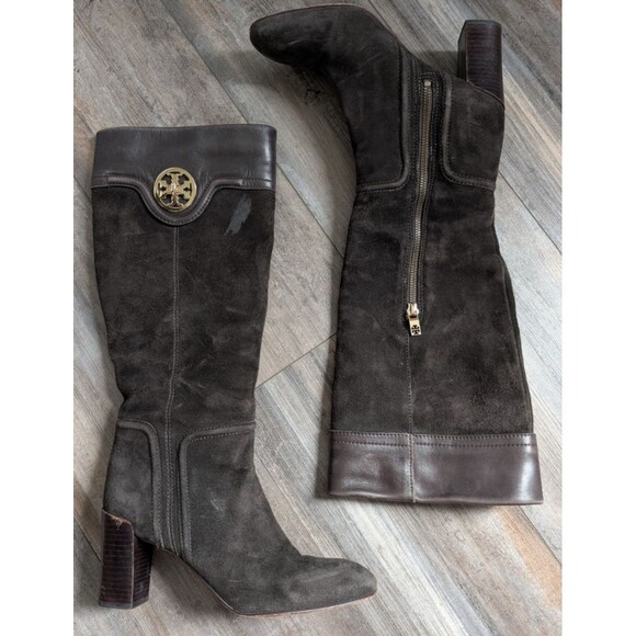 Tory Burch Selma Mid Heel Boots Tall Women's Size 8.5 Riding - Picture 1 of 4